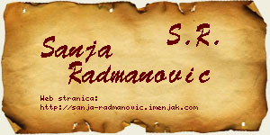 Sanja Radmanović vizit kartica